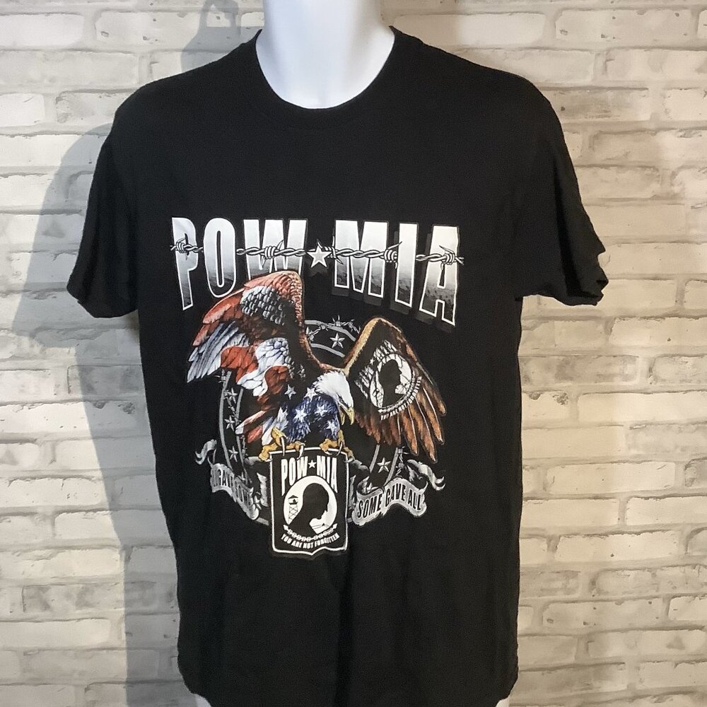 NEW POW*MIA Adult Unisex Black Tee Shirt